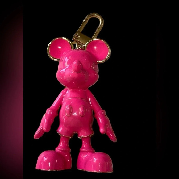 DISNEY X BAUBLEBAR Barbie Bubblegum Pink Mickey Mouse Keychain Bag Charm NEW NWT - Picture 6 of 16